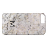 Marble Monogram Case-Mate iPhone Case (Achterkant (Horizontaal))