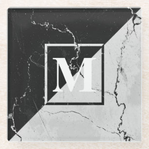 Marble Monogram Glazen Onderzetter