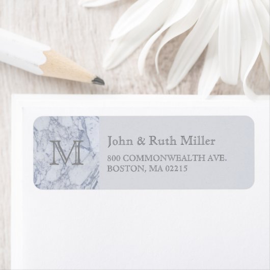 Marble Monogram Return Address Labels (Insitu)