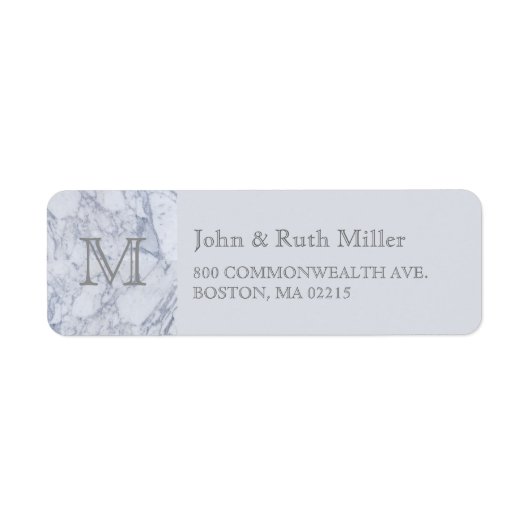 Marble Monogram Return Address Labels (Voorkant)