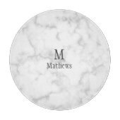 Marble Monogram White Custom 12" Snijplank (Voorkant)