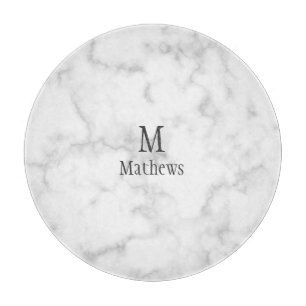 Marble Monogram White Custom 12" Snijplank