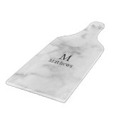Marble Monogram White Custom Paddle Snijplank (Hoek)