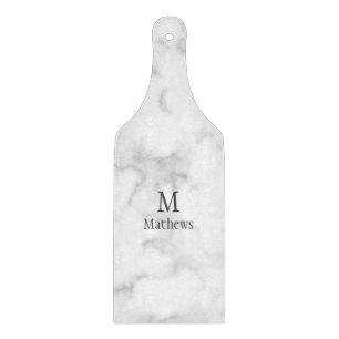 Marble Monogram White Custom Paddle Snijplank