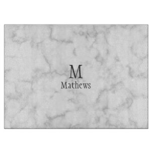 Marble Monogram White Snijplank