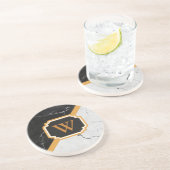 Marble Monogram Zandsteen Onderzetter (Zijkant)