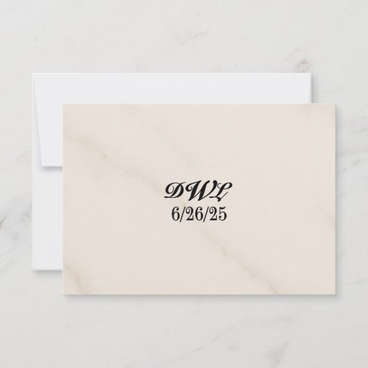 Marble Motif QR Code Wedding RSVP Card (Achterkant)