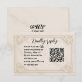 Marble Motif QR Code Wedding RSVP Card Kaartje (Voorkant / Achterkant)