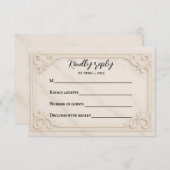 Marble Motif Wedding RSVP Card (Voorkant / Achterkant)