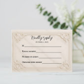 Marble Motif Wedding RSVP Card Kaartje (Staand voorkant)