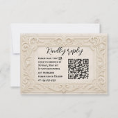 Marble Mystique QR Code Wedding RSVP Card (Voorkant)