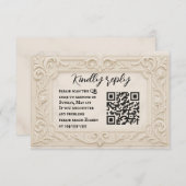 Marble Mystique QR Code Wedding RSVP Card (Voorkant / Achterkant)