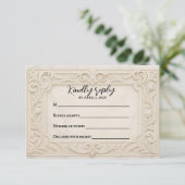 Marble Mystique Wedding RSVP Card (Staand voorkant)