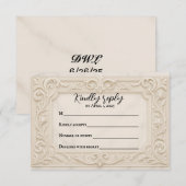 Marble Mystique Wedding RSVP Card Kaartje (Voorkant / Achterkant)