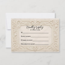 Marble Mystique Wedding RSVP Card