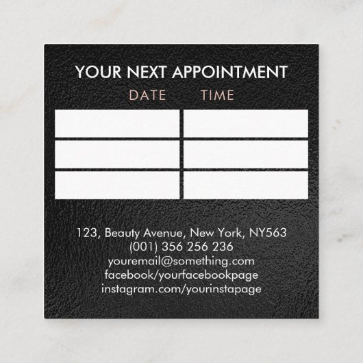 Marble Nail Art Mandala - Benoeming Vierkante Visitekaartje (Achterkant)