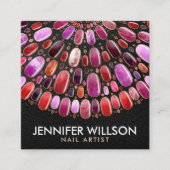 Marble Nail Art Mandala - Benoeming Vierkante Visitekaartje (Voorkant)