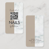 Marble Nail Salon Beauty Colorblock QR Code Visitekaartje (Voorkant / Achterkant)