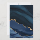 Marble Navy Blue Gold Elegant Rehearsal Dinner Kaart (Achterkant)