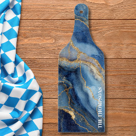 Marble Navy Blue Gold Glitter Elegant Personalized Snijplank