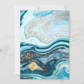 MARBLE NAVY GOLD LAYERED WEDDING INVITATION KAART (Achterkant)