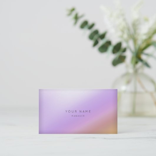 Marble Ombre Paars Gold White Minimale Vip Visitekaartje (Staand voorkant)