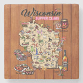 Marble Onderzetter - Wisconsin Supper Club Map (Voorkant)