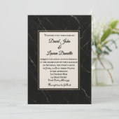 Marble Onyx Photo Wedding Invitation Kaart (Staand voorkant)