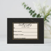 Marble Onyx Wedding RSVP Card (Staand voorkant)