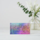 Marble Opal Holographic Pattern Visitekaartje (Staand voorkant)