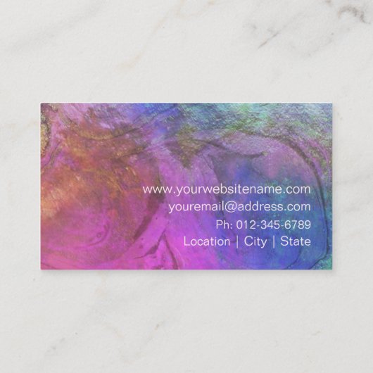 Marble Opal Holographic Pattern Visitekaartje (Achterkant)