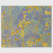 Marble Paars Gold Green Stone Strokes Gift Idee Cadeaupapier (Vlak)