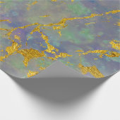 Marble Paars Gold Green Stone Strokes Gift Idee Cadeaupapier (Hoek)