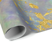 Marble Paars Gold Green Stone Strokes Gift Idee Cadeaupapier (Rol Hoek)