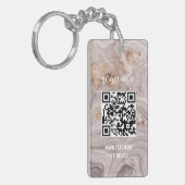 Marble Paars Gold Uw Logo QR Code Business Sleutelhanger (Voorkant Links)