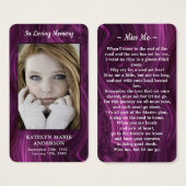 Marble Paars Memorial Foto Funeral Prayer Kaart (Voorkant /achterkant)
