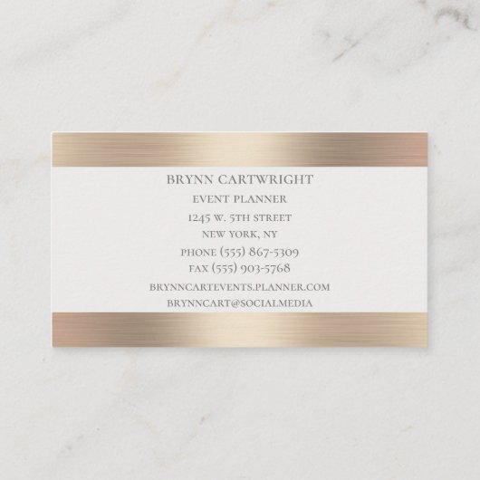 Marble Paint White en Gold Modern Elegant Visitekaartje (Achterkant)