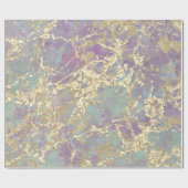 Marble Pastel Gold Aqua Strokes Gift Idee Cadeaupapier (Vlak)