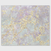 Marble Pastel Gold Blue Strokes Gift Idee Cadeaupapier (Vlak)