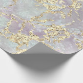 Marble Pastel Gold Blue Strokes Gift Idee Cadeaupapier (Hoek)