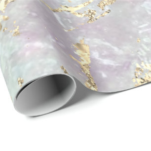 Marble Pastel Gold Blue Strokes Gift Idee Cadeaupapier