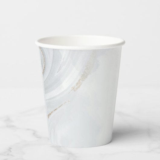 Marble Pastel Stone Textured 8oz Paper Cup Papieren Bekers (Achterkant)