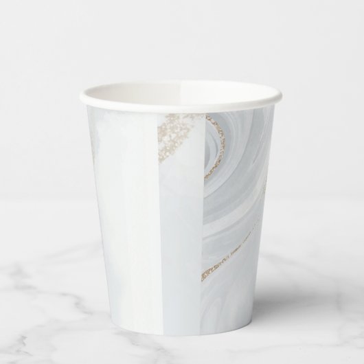 Marble Pastel Stone Textured 8oz Paper Cup Papieren Bekers (Links)
