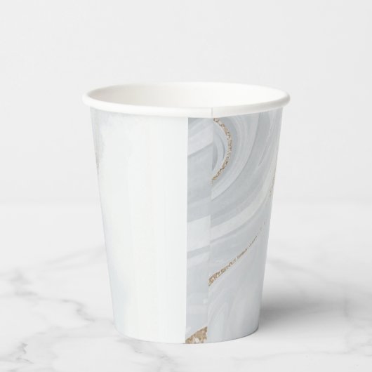 Marble Pastel Stone Textured 8oz Paper Cup Papieren Bekers (Rechts)