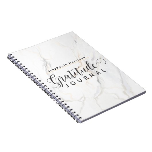 Marble Pattern Dankbaarheid Dagboek - Grijs & wit Notitieboek (Rechterzijde)