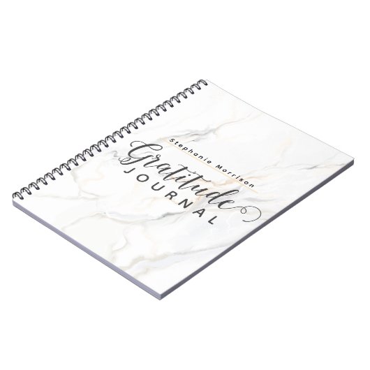 Marble Pattern Dankbaarheid Dagboek - Grijs & wit Notitieboek (Linkerzijde)