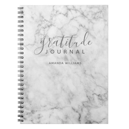 Marble Pattern Gratitude Journal - grijs en wit Notitieboek (Voorkant)