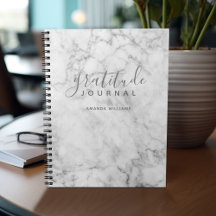 Marble Pattern Gratitude Journal - grijs en wit