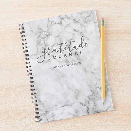 Marble Pattern Gratitude Journal - grijs en wit Notitieboek