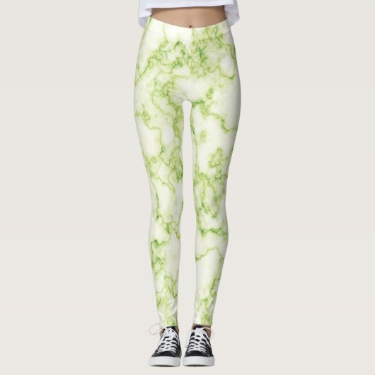 Marble Pattern Green Leggings (Voorkant)